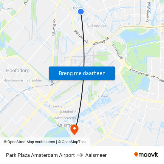 Park Plaza Amsterdam Airport to Aalsmeer map