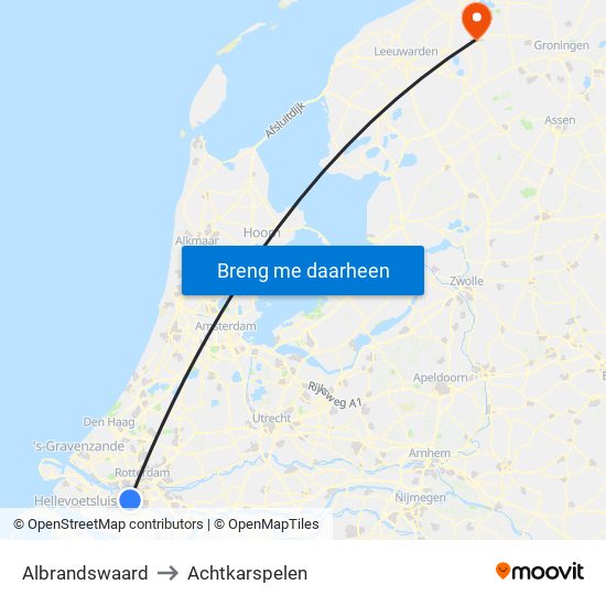 Albrandswaard to Achtkarspelen map