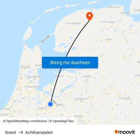 Soest to Achtkarspelen map