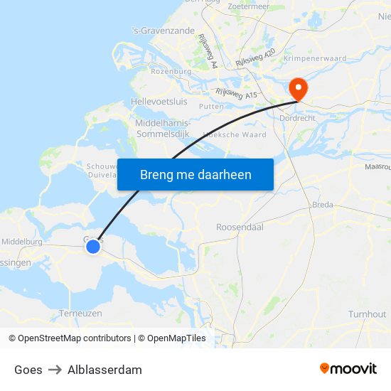 Goes to Alblasserdam map