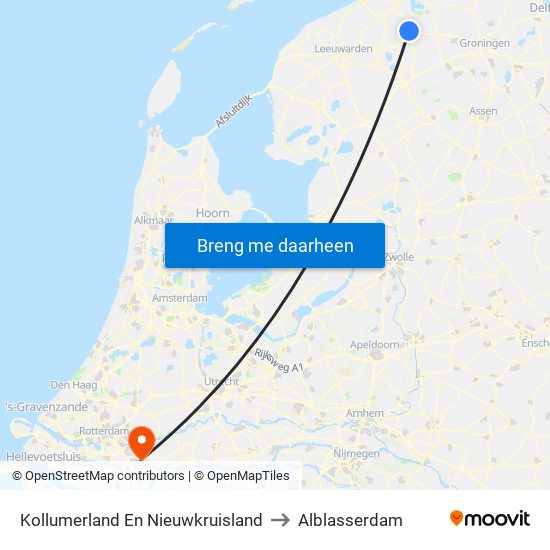 Kollumerland En Nieuwkruisland to Alblasserdam map