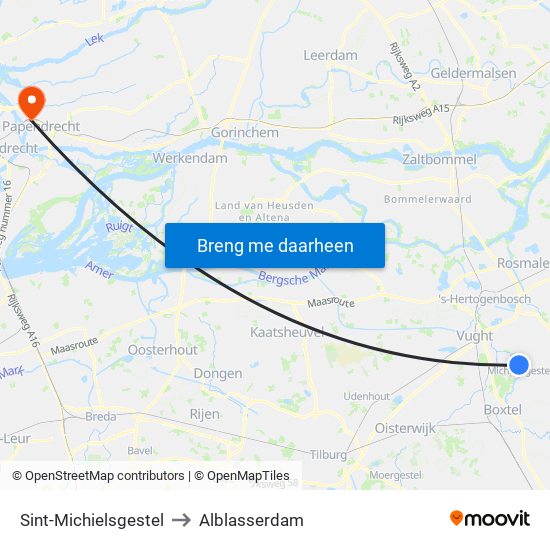 Sint-Michielsgestel to Alblasserdam map