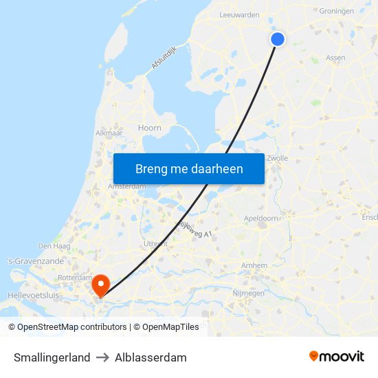 Smallingerland to Alblasserdam map