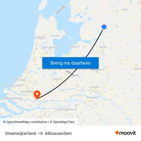 Steenwijkerland to Alblasserdam map