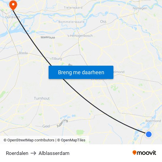 Roerdalen to Alblasserdam map