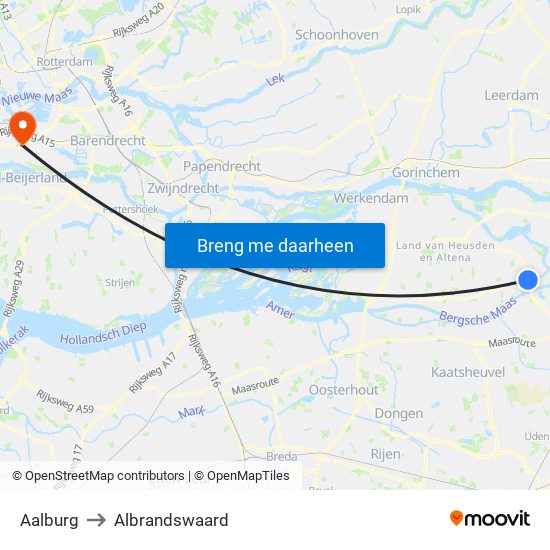 Aalburg to Albrandswaard map