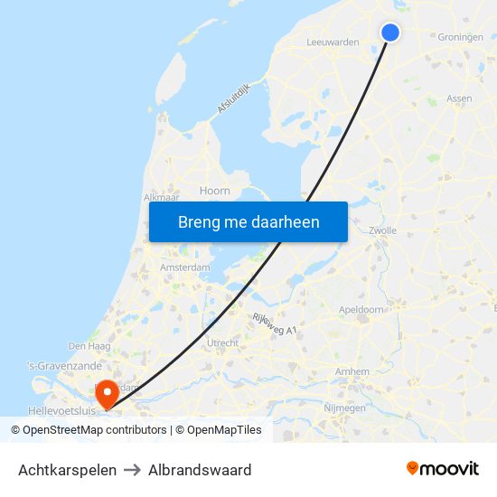 Achtkarspelen to Albrandswaard map