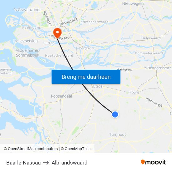 Baarle-Nassau to Albrandswaard map