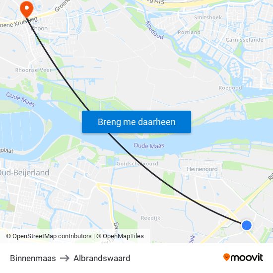 Binnenmaas to Albrandswaard map