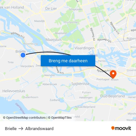 Brielle to Albrandswaard map