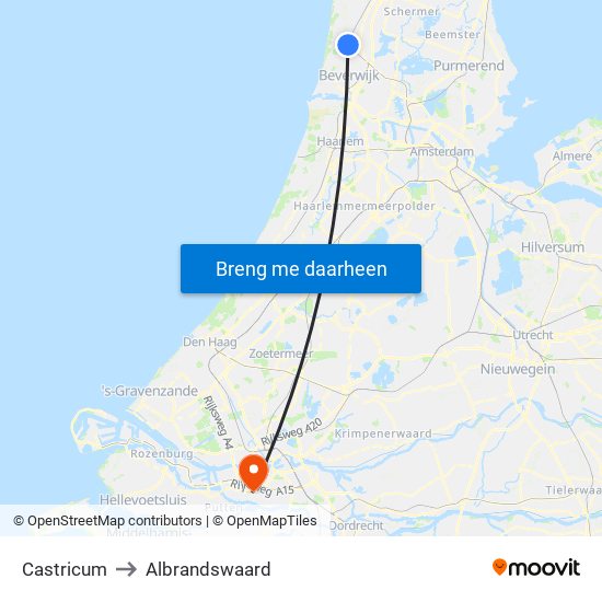 Castricum to Albrandswaard map