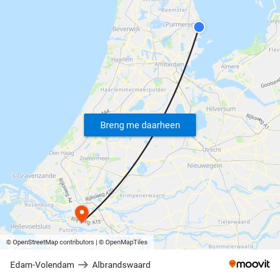 Edam-Volendam to Albrandswaard map