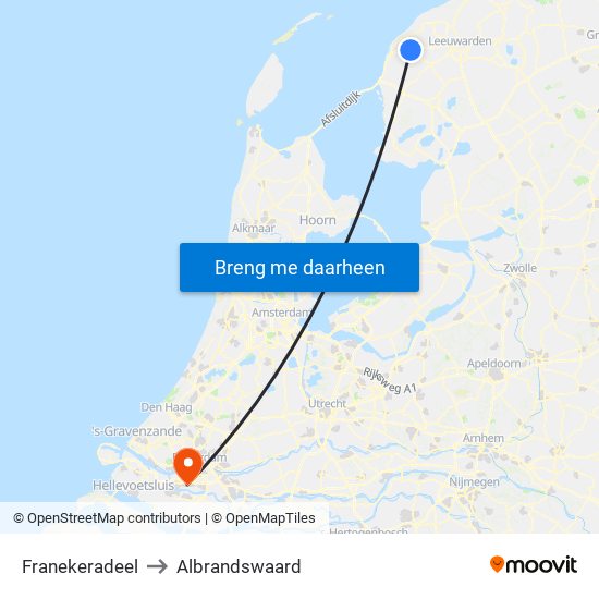 Franekeradeel to Albrandswaard map