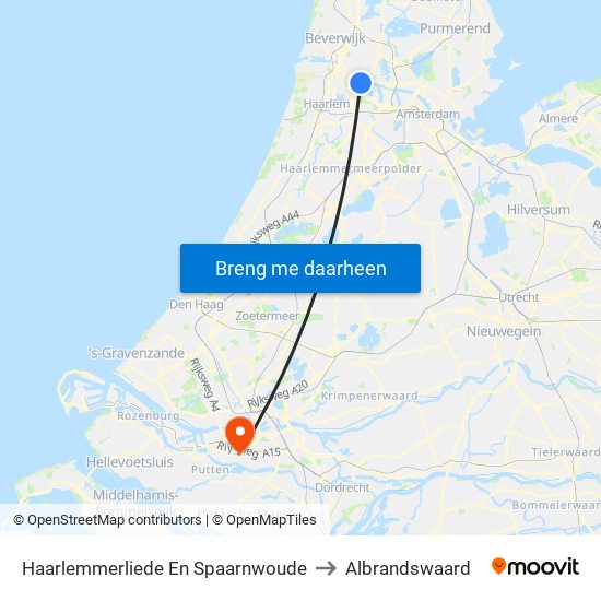 Haarlemmerliede En Spaarnwoude to Albrandswaard map