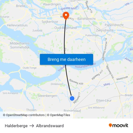 Halderberge to Albrandswaard map