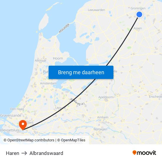 Haren to Albrandswaard map