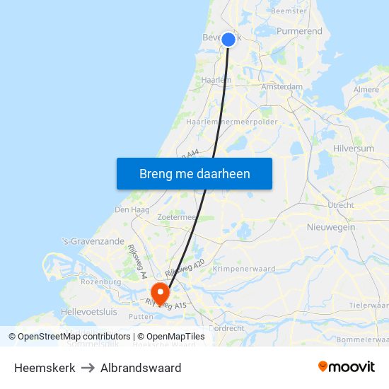 Heemskerk to Albrandswaard map