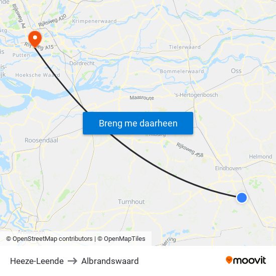 Heeze-Leende to Albrandswaard map
