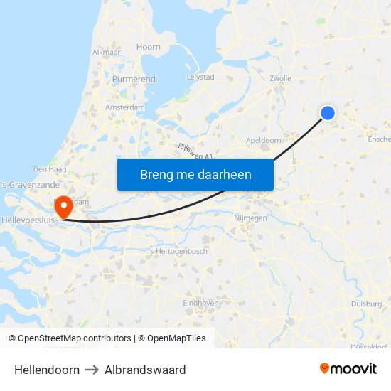 Hellendoorn to Albrandswaard map