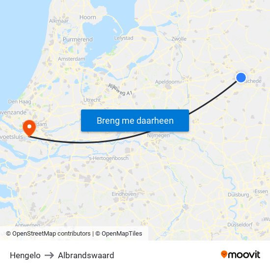 Hengelo to Albrandswaard map