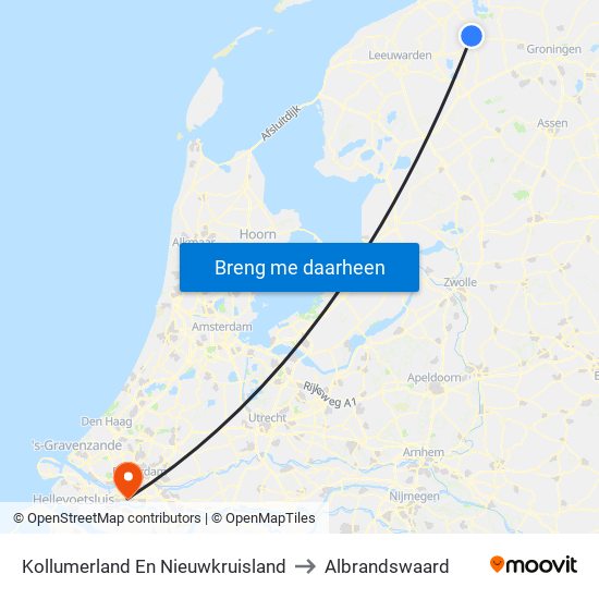 Kollumerland En Nieuwkruisland to Albrandswaard map