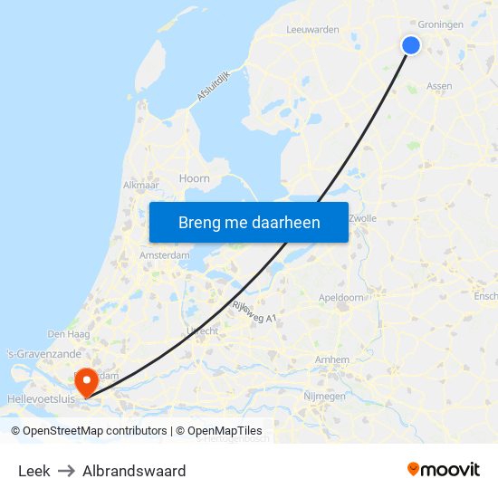 Leek to Albrandswaard map