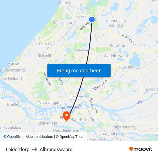 Leiderdorp to Albrandswaard map