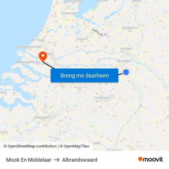 Mook En Middelaar to Albrandswaard map