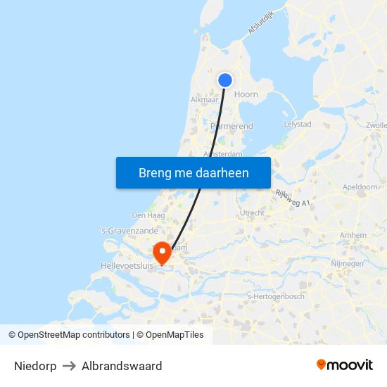Niedorp to Albrandswaard map