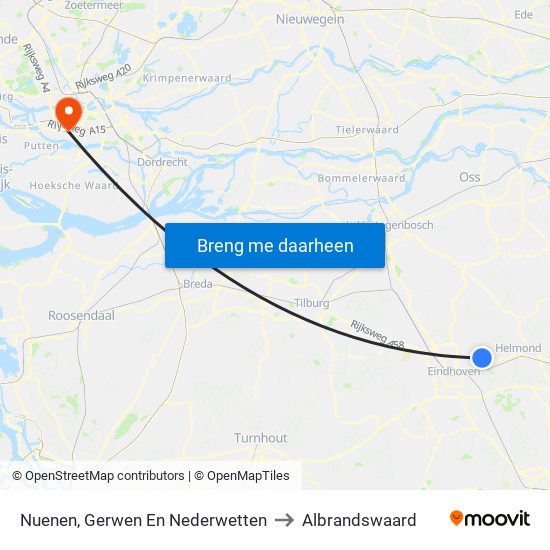 Nuenen, Gerwen En Nederwetten to Albrandswaard map