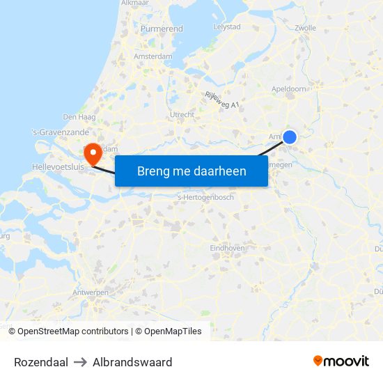 Rozendaal to Albrandswaard map