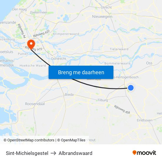 Sint-Michielsgestel to Albrandswaard map