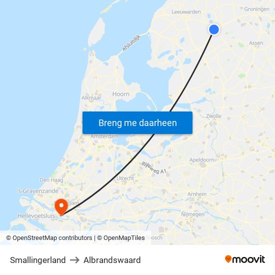 Smallingerland to Albrandswaard map