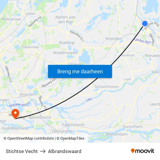 Stichtse Vecht to Albrandswaard map