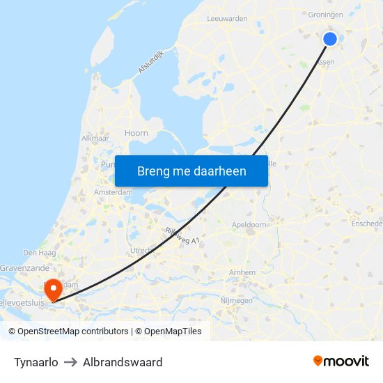 Tynaarlo to Albrandswaard map