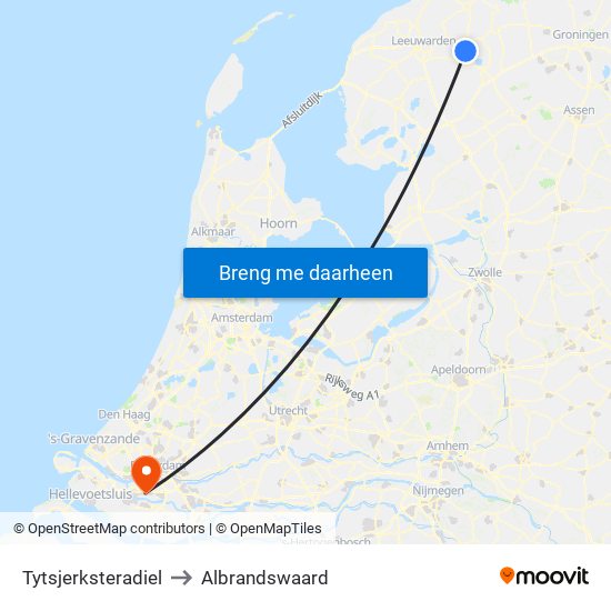 Tytsjerksteradiel to Albrandswaard map