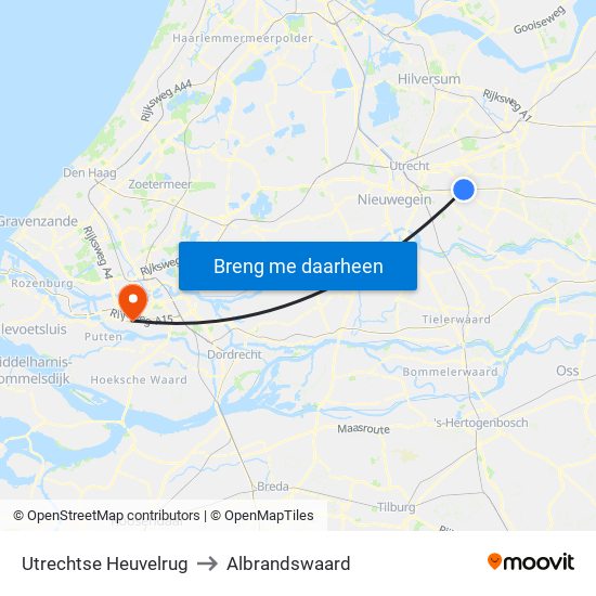 Utrechtse Heuvelrug to Albrandswaard map