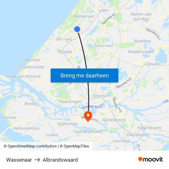 Wassenaar to Albrandswaard map
