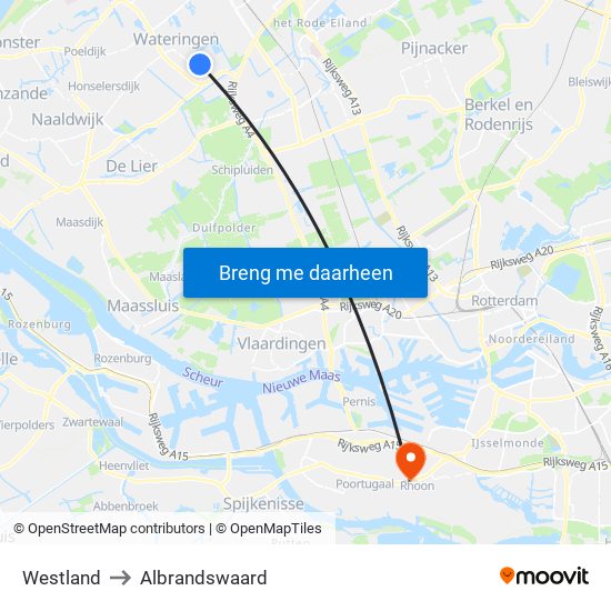 Westland to Albrandswaard map