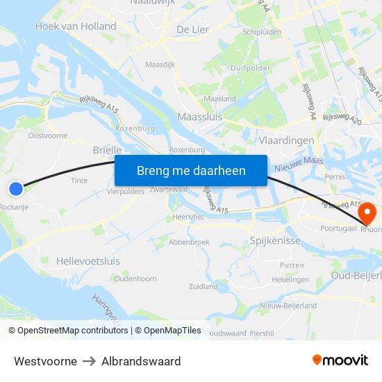 Westvoorne to Albrandswaard map