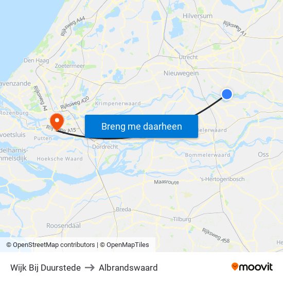 Wijk Bij Duurstede to Albrandswaard map