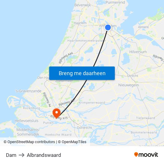 Dam to Albrandswaard map