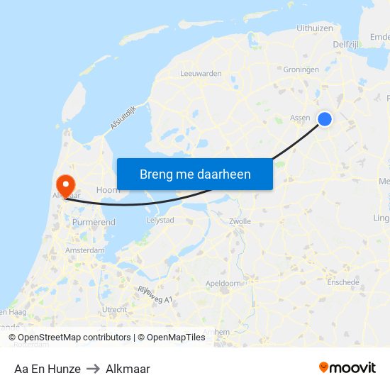 Aa En Hunze to Alkmaar map