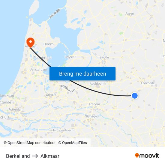 Berkelland to Alkmaar map