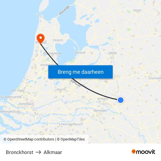 Bronckhorst to Alkmaar map