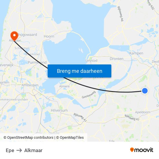 Epe to Alkmaar map