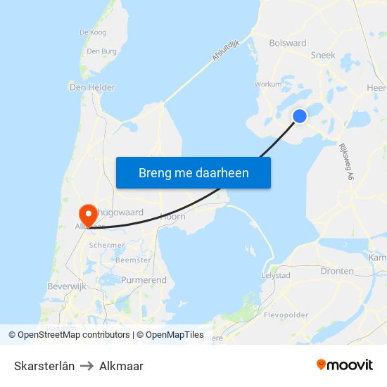 Skarsterlân to Alkmaar map