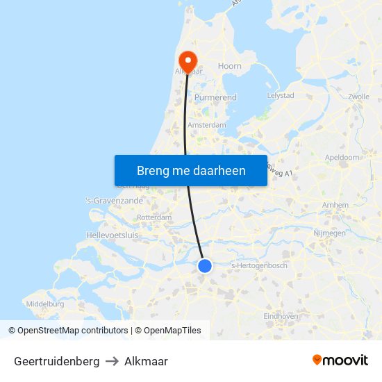 Geertruidenberg to Alkmaar map