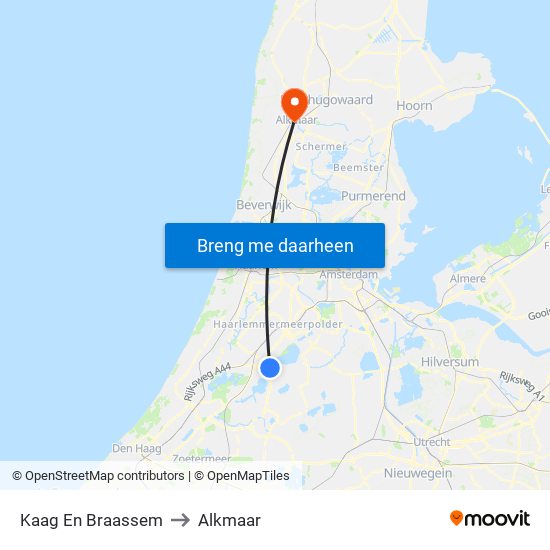 Kaag En Braassem to Alkmaar map