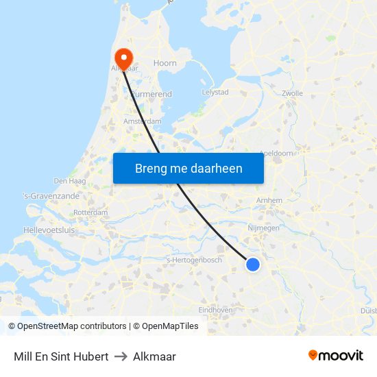 Mill En Sint Hubert to Alkmaar map